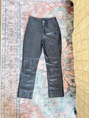 Bb Dakota For Bp Nordstrom Leather Pants Size 9 10 Black Genuine